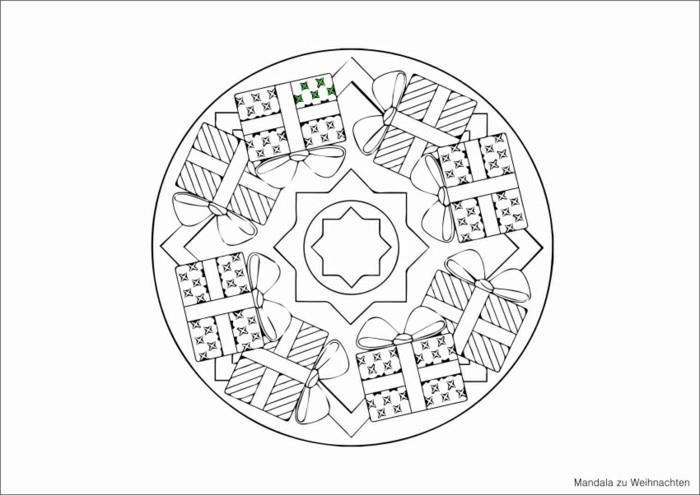 mandala pour noël coloriages noël vert bleu cadeaux