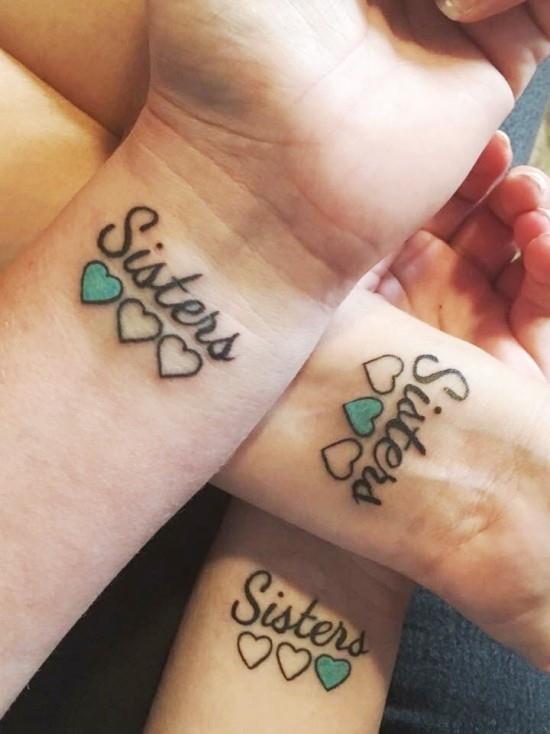 170 idées et inspirations créatives de tatouage de frères et sœurs trois coeurs de soeur encrés