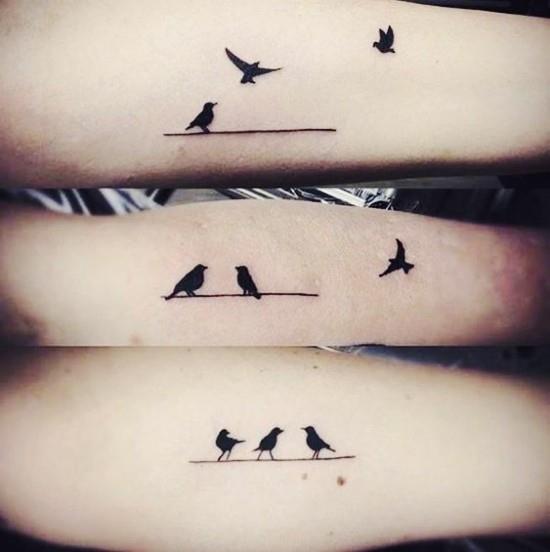 170 idées et inspirations créatives de tatouage de frères et sœurs trois triplés d'oiseaux