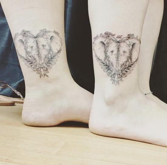 170 idées et inspirations créatives de tatouage de frères et sœurs coeur d'éléphant soeur mignonne
