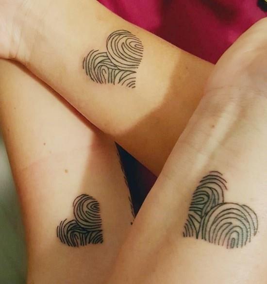 170 idées et inspirations créatives de tatouage de frères et sœurs coeurs d'empreintes digitales trois