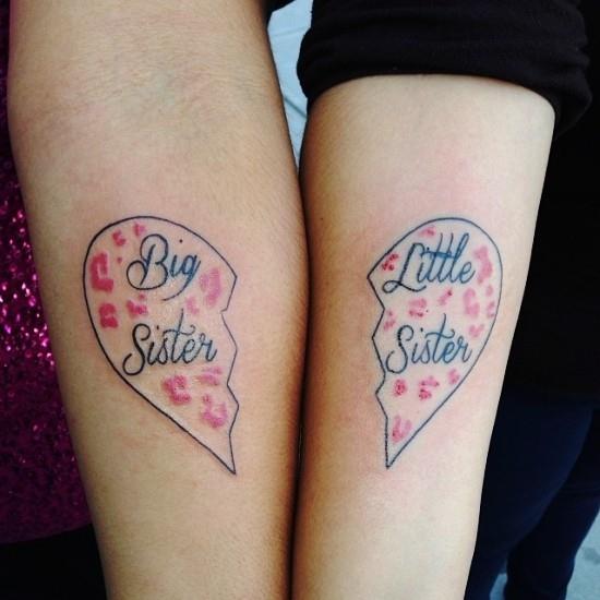 170 idées et inspirations créatives de tatouage de frères et soeurs partagées coeur grande petite soeur