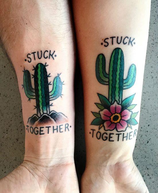 170 idées et inspirations créatives de tatouage de frères et sœurs kakteen collés ensemble