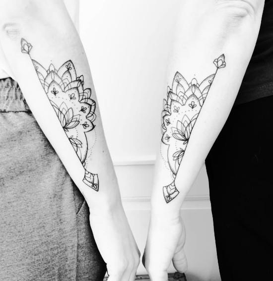 170 idées et inspirations créatives de tatouage de frères et sœurs mandala en deux parties