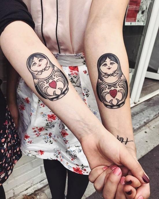 170 idées et inspirations créatives de tatouage de frères et sœurs poupées matrjoshka russes