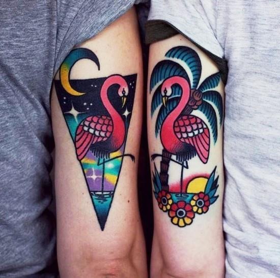 170 idées et inspirations créatives de tatouage de frères et sœurs soeur soleil lune flamant rose