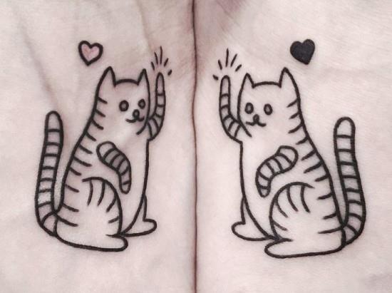 170 idées et inspirations créatives de tatouage de frères et sœurs assortis de chats mignons