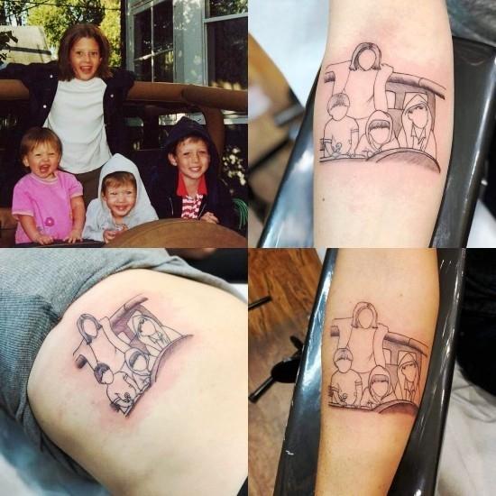 170 idées et inspirations créatives de tatouage de frères et sœurs quatre enfants photo abstraite moderne