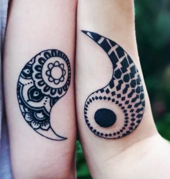 170 idées et inspirations créatives de tatouage de frères et sœurs mandala yin et yang