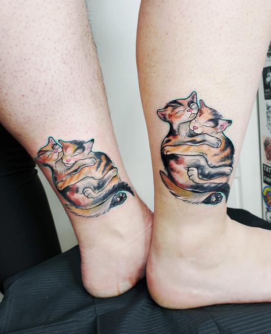 170 idées et inspirations créatives de tatouage de frères et sœurs deux chats mignons