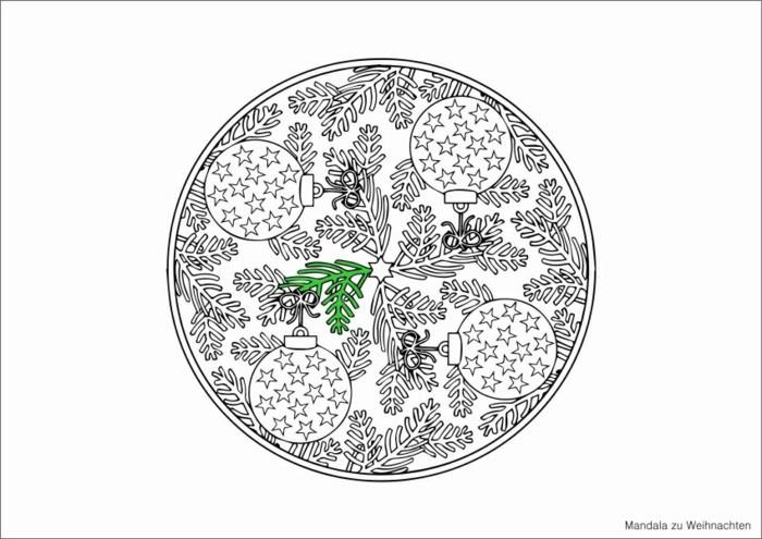 mandala pour noël coloriages branche de sapin de noël