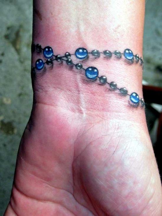 Bracelet 3D tatouage perles de verre