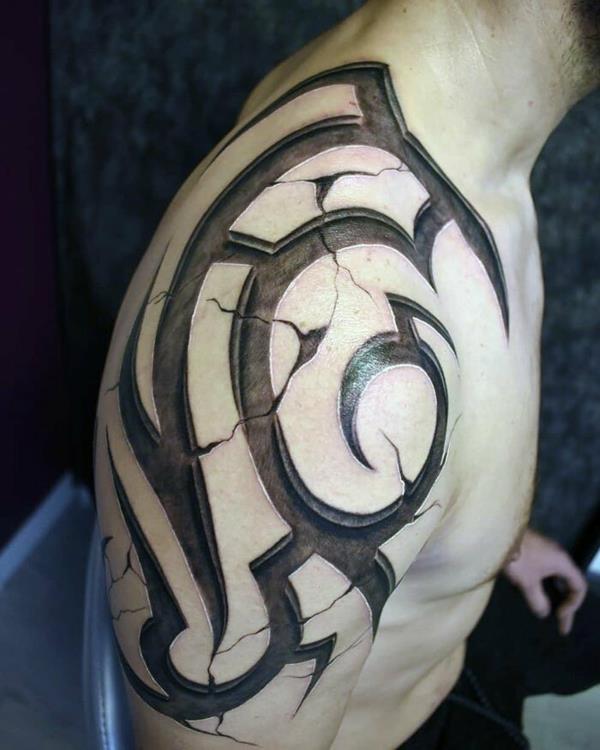 3d tatuaż ramię tatuaż maoryski