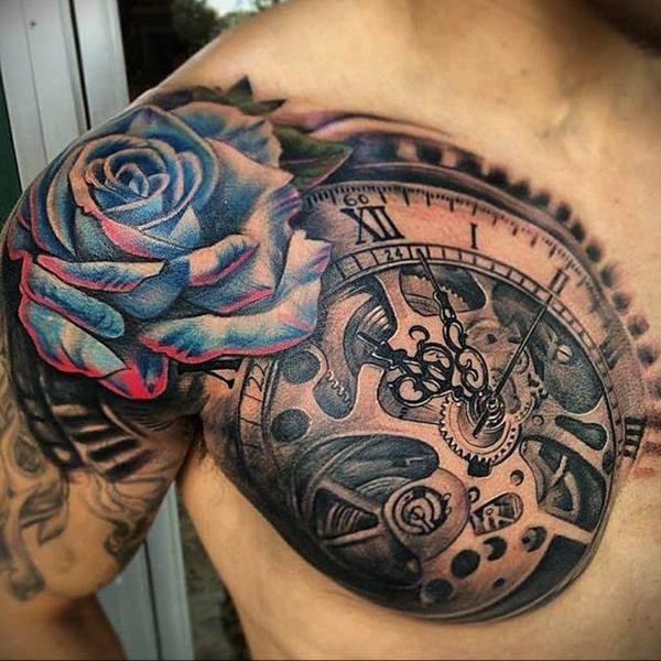 biomechanika tatuaży 3d róża ramię ramię