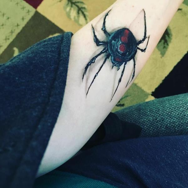 3d tatuaże kolorowy pająk tatuaż