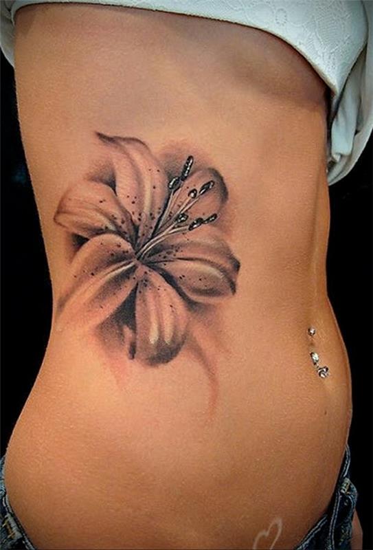 3d tatuaże liliowe po stronie damskiej