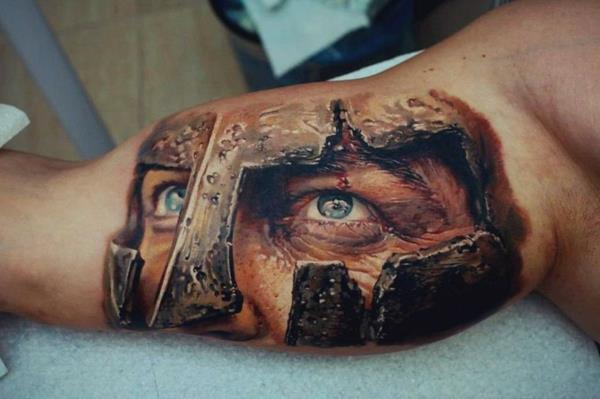 3d tatuaże ramię mężczyzn gladiator