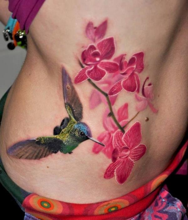 Tatuaże 3d storczyki koliber