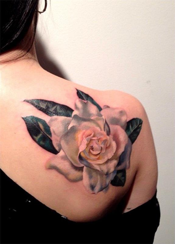 3d tatuaże ramię róża panie tatuaż