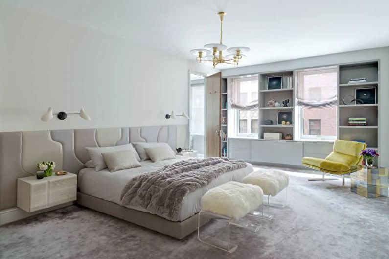 تصميم غرفة نوم بيضاء - تشطيب ارضيات