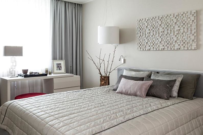 Weißes Schlafzimmer im modernen Stil - Innenarchitektur