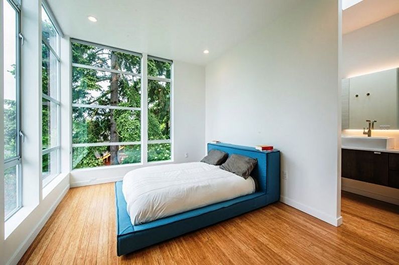 Türkises minimalistisches Schlafzimmer - Innenarchitektur