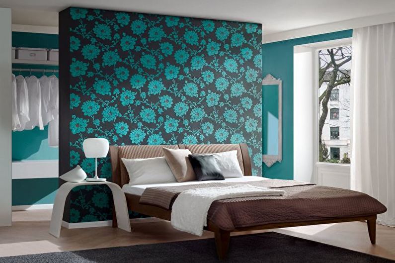 Türkisfarbenes Schlafzimmerdesign - Wanddekorationen