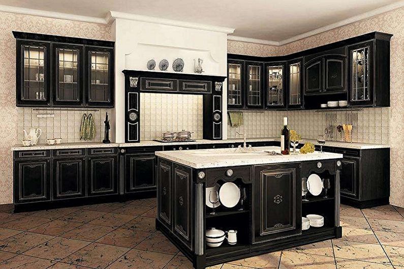 Дизайн на черна кухня - Стенни декорации