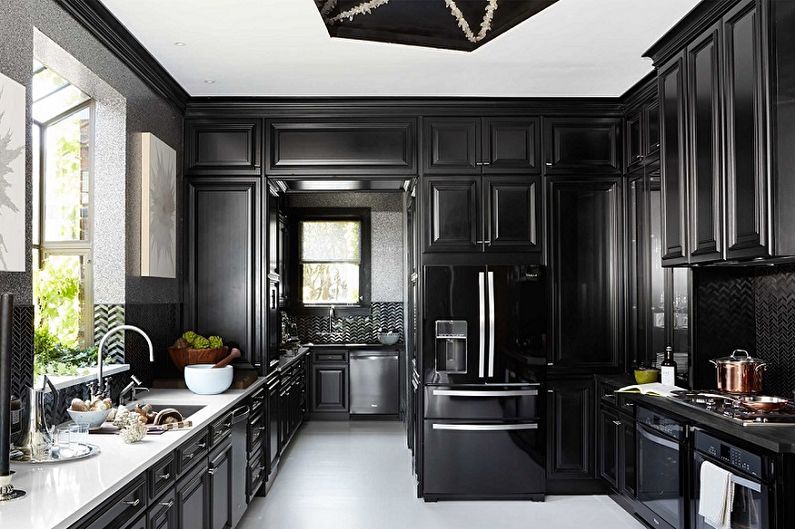 70+ идеи за дизайн на черна кухня (снимки)