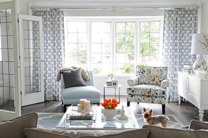 Design von Vorhängen für das Wohnzimmer - Foto