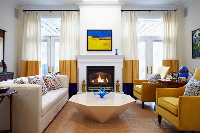 Design von Vorhängen für das Wohnzimmer - Foto