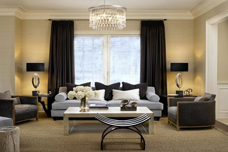Design von Vorhängen für das Wohnzimmer - Foto