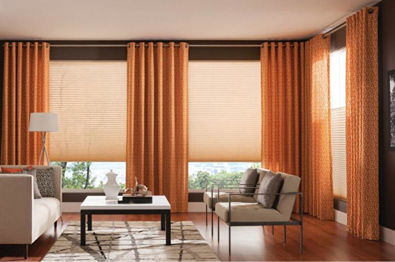 Design von Vorhängen für das Wohnzimmer - Foto