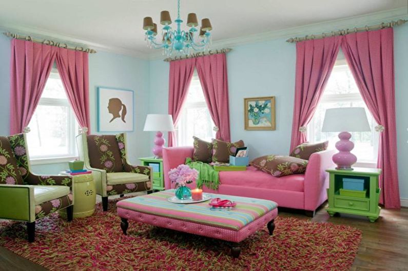 Design von Vorhängen für das Wohnzimmer - Foto