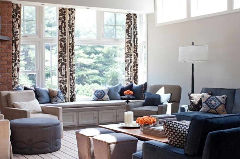 Design von Vorhängen für das Wohnzimmer - Foto