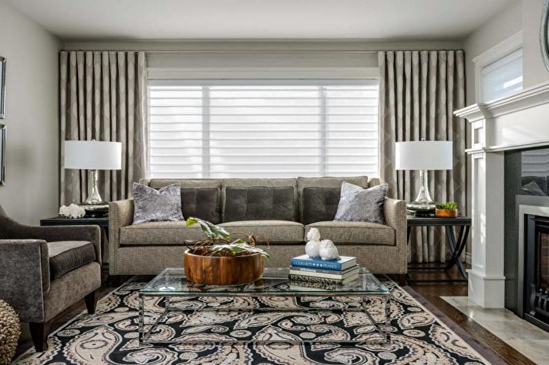Design von Vorhängen für das Wohnzimmer - Foto