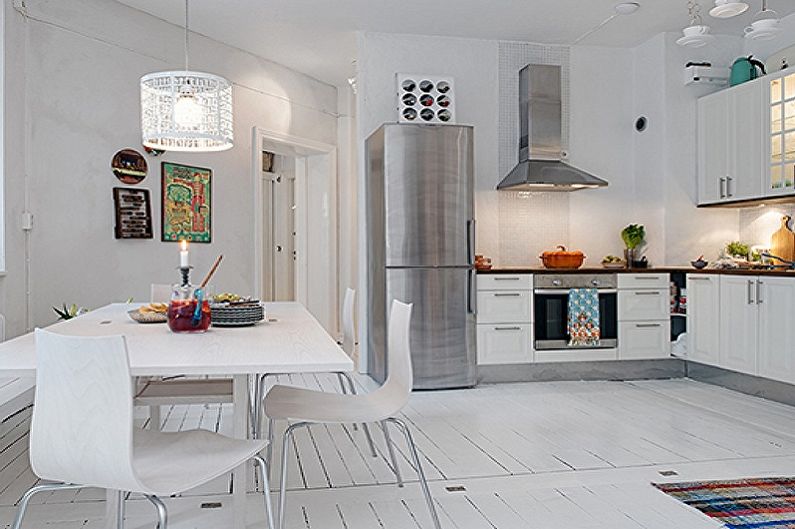 المطبخ 15 متر مربع. على الطراز الاسكندنافي - التصميم الداخلي