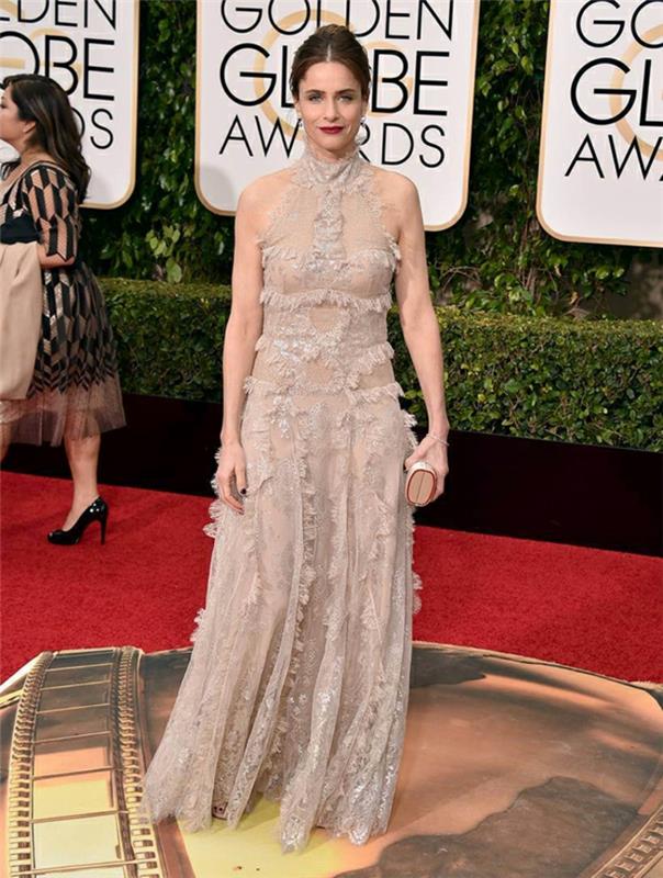 Robes de soirée longues Golden Globes 2016 amanda peet Alexander McQueen
