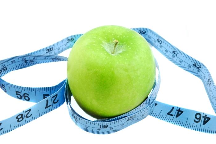 Perdre du poids par hypnose ruban à mesurer pomme