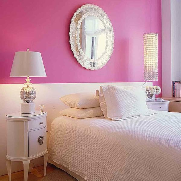 kolorowa konstrukcja ścian stara różowa ściana kolorowa lampa stołowa do sypialni