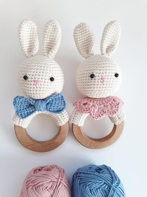 Szydełkowy króliczek Amigurumi - pomysły na Wielkanoc, aby inspirować i naśladować gryzak króliczek dziewczynka