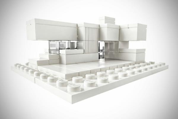 Ensemble de studio d'architecture de surfaces blanches de construction de jeu LEGO