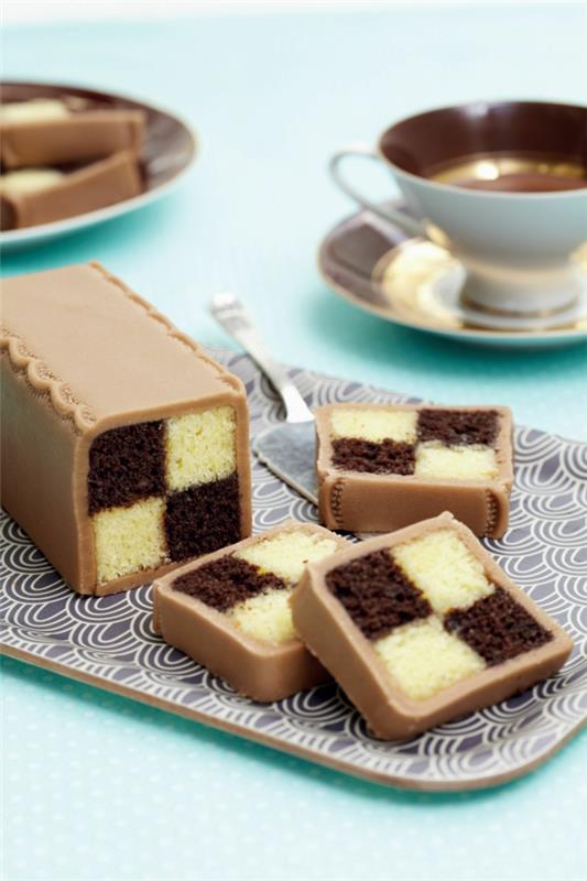 Gâteau Battenberg pour préparer saveur chocolat