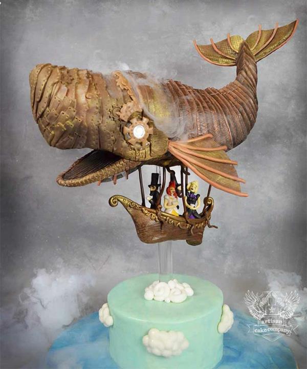 Des tartes aux gâteaux spéciaux décorent les baleines volantes