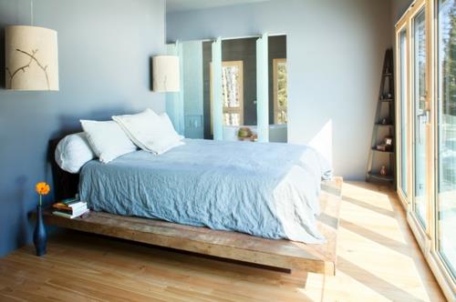 Mieux dormir lit double design chambre matelas à cadre en bois