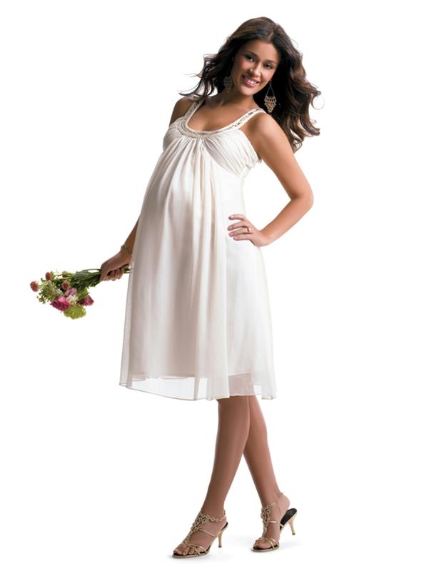 Robes de mariée pour femmes enceintes cintrées, cordon extensible