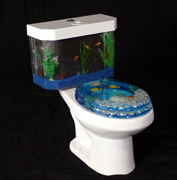 Genialna toaleta do dekoracji akwarium