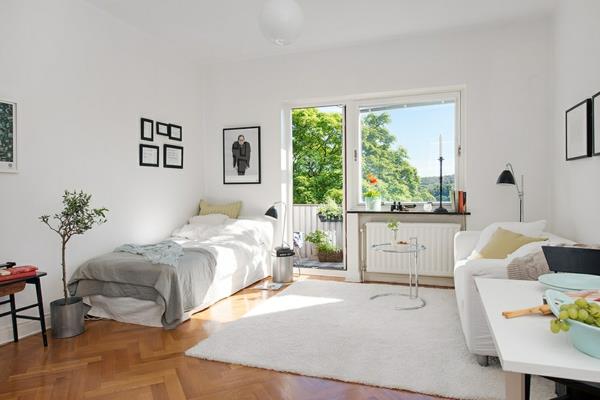 Charmant appartement d'une pièce en Suède moquette parquet