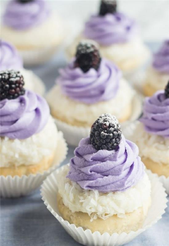 Recette de cupcakes faites vous-même des petites tartelettes Crème violette