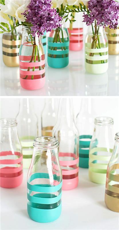 Décoration DIY avec des bouteilles en verre faites vous-même des idées de vases de décoration